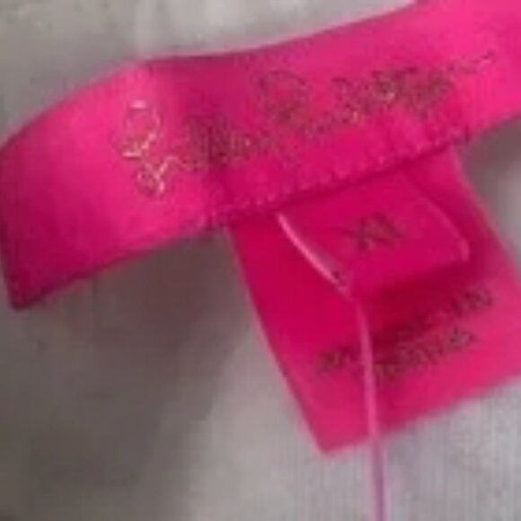 Lilly Pulitzer White Ditsy Vine Eyelet Short Puff Sleeved XL Blouse 🆕📦⌚🏃💨⚡🚚 - Picture 11 of 16